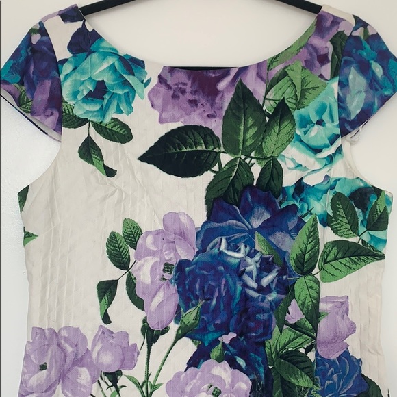 Eliza J Floral Jacquard Cotton Shift Dress - Picture 4 of 9